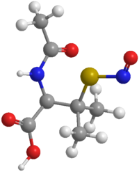 S-Нитрозо-N-ацетилпеницилламин: вид молекулы