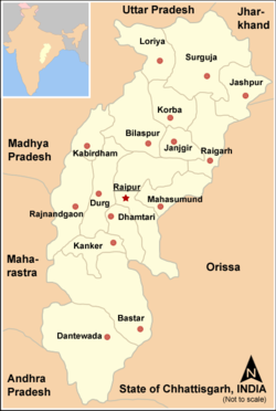 Раджнандгаон на карте