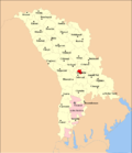 Map of Moldova highlighting Chişinău
