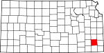 State map highlighting Neosho County