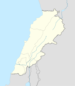 Map showing the location of Chekka within Lebanon