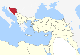 Location of Bosnia Vilayet