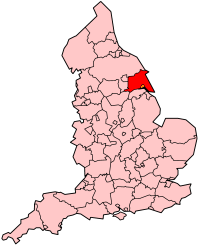 Графство Восточный райдинг Йоркшира на карте Англии