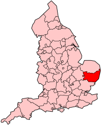 Графство Саффолк на карте Англии