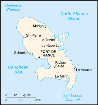 Карта Мартиники