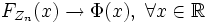 F_{Z_n}(x) \to \Phi(x),\; \forall x \in \mathbb{R}