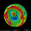 A False-Color Topography of Vesta's South Pole.jpg