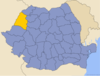Карта Румынии с выделенным жудецем Бихор