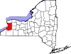 Округ Эри на карте штата.