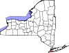 Округ Кингс на карте штата.