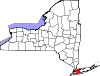 Округ Нассау на карте штата.