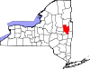 Округ Саратога на карте штата.