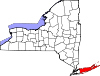 Округ Саффолк на карте штата.