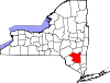 Округ Олстер на карте штата.