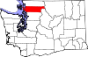 Округ Скаджит на карте штата.