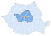 Карта Румынии с выделенным Центральным регионом развития