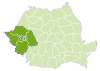 Карта Румынии с выделенным Западным регионом развития