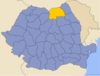 Карта Румынии с выделенным жудецем Сучава