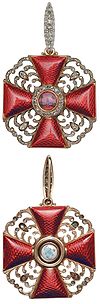 Знак к ордену Св. Анны 2-й степени с алмазами (гранёным стеклом) для награждения иностранных подданных, 1897 г.