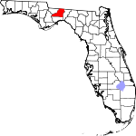 Округ Леон на карте штата.