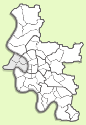 Местоположение округа 04 на карте Дюссельдорфа