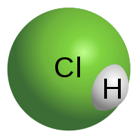 Хлороводород: вид молекулы