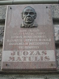 Juozas Matulis plaque.JPG