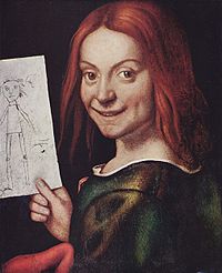 Портрет мальчика с рисунком куклы