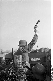 Bundesarchiv Bild 101I-264-1623-20, Frankreich, Soldaten in Schutzstellung mit Kampfpistole.jpg