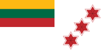 Flag of Lithuania Naval commander 3 stars.svg