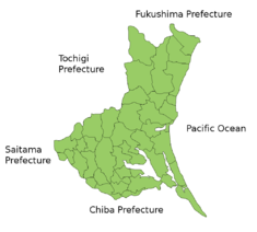 Карта префектуры Ибараки