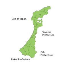Карта префектуры Исикава