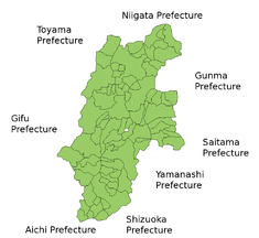 Карта префектуры Нагано