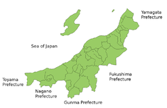 Карта префектуры Ниигата