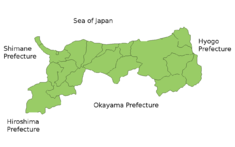 Карта префектуры Тоттори