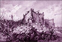 Adolf Liebscher - Bitva na hoře Vítkově dne 14. července roku 1420.jpg
