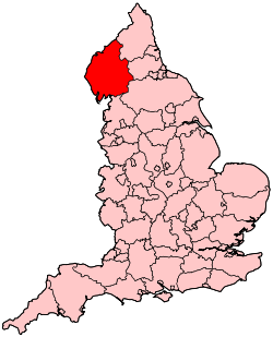Графство Камбрия на карте Англии