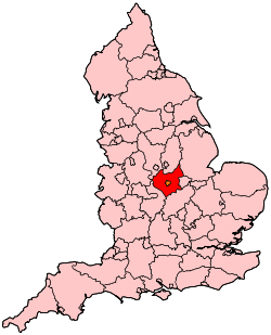 Графство Лестершир на карте Англии