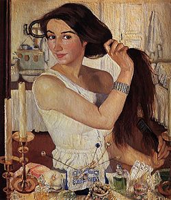 Автопортрет («За туалетом») (1909)
