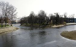 Впадение реки Малше во Влтаву