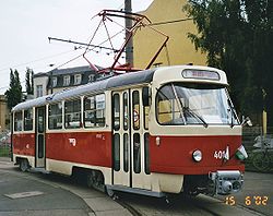 Трамвай Татра Т3 в городе Кемниц