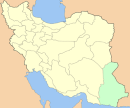 Карта Ирана с подсвеченной провинцией Систан и Белуджистан
