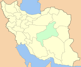 Карта Ирана с подсвеченной провинцией Йезд
