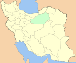 Карта Ирана с подсвеченной провинцией Семнан