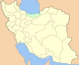 Карта Ирана с подсвеченной провинцией Мазендеран