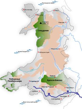 карта: География Уэльса