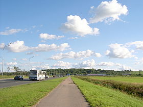 Вид на Пулковскую гору с Пулковского шоссе