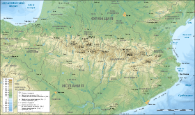 Физическая карта Пиренеев