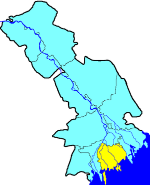 Камызякский муниципальный район на карте