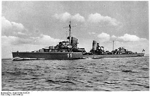 Эсминец «Рихард Битзен» в 1937 году